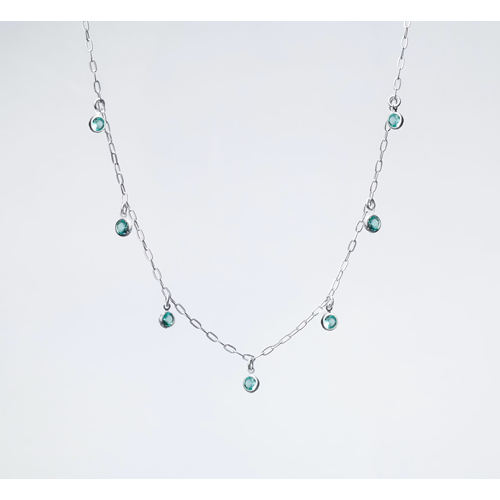 A "DROP" SILVER NECKLACE WITH ROCK CRYSTAL PENDANT